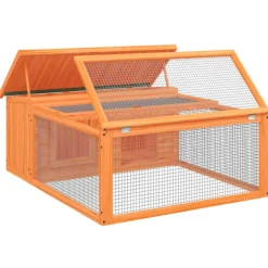 VIDAXL - Clapier marron 117,5x97x47,5 cm bois de pin massif