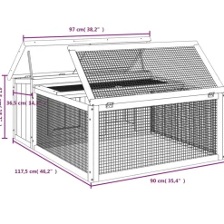 VIDAXL - Clapier marron 117,5x97x47,5 cm bois de pin massif