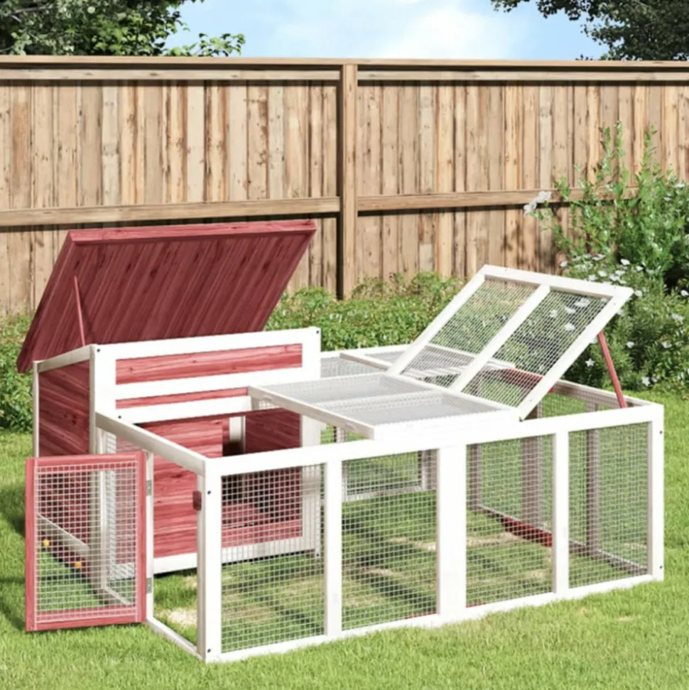 VIDAXL - Clapier moka 144x123x67,5 cm bois de pin massif