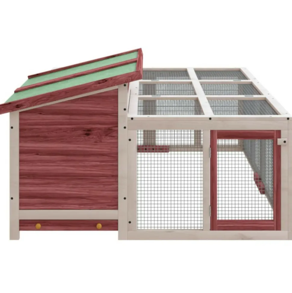 VIDAXL - Clapier moka 144x123x67,5 cm bois de pin massif