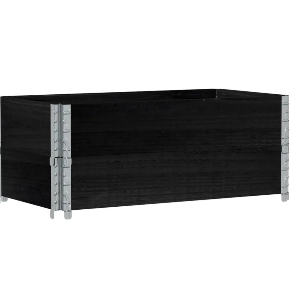 VIDAXL - Colliers de palette 2 pcs noir 100x50 cm bois de pin solide