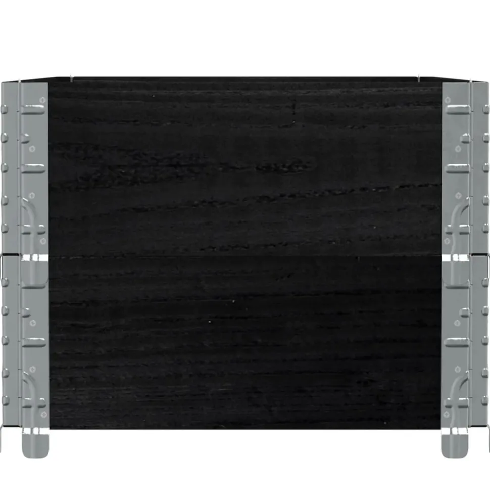 VIDAXL - Colliers de palette 2 pcs noir 100x50 cm bois de pin solide