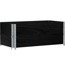 VIDAXL - Colliers de palette 2 pcs noir 100x50 cm bois de pin solide