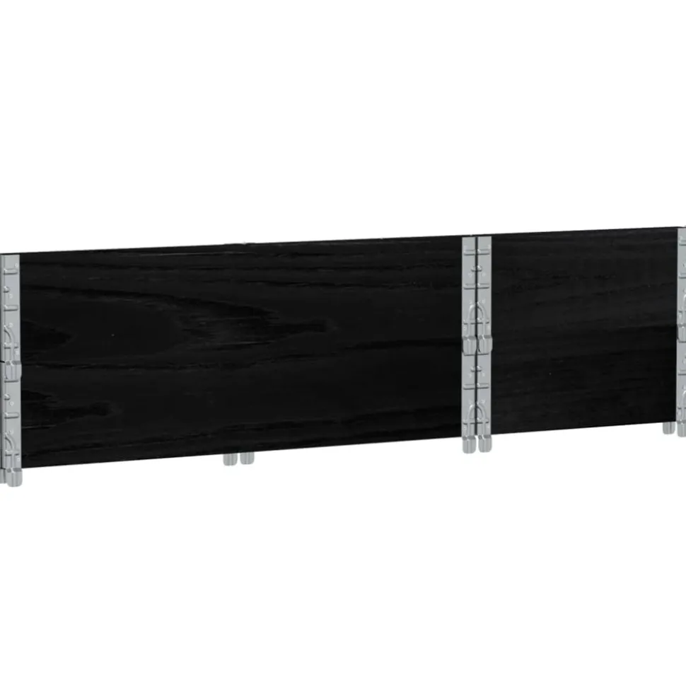 VIDAXL - Colliers de palette 2 pcs noir 100x50 cm bois de pin solide