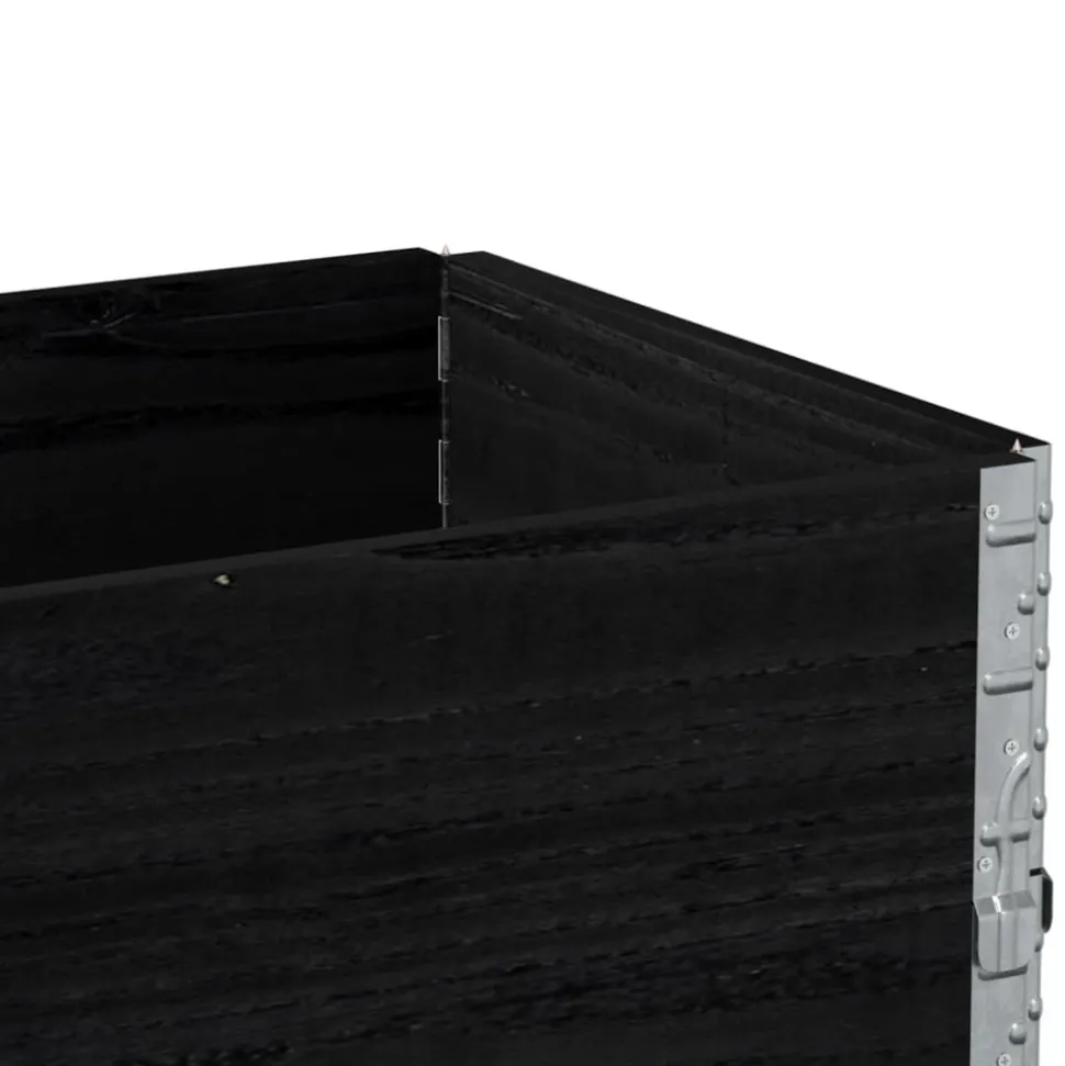 VIDAXL - Colliers de palette 2 pcs noir 100x50 cm bois de pin solide