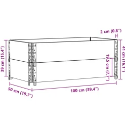 VIDAXL - Colliers de palette 2 pcs noir 100x50 cm bois de pin solide