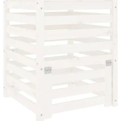 VIDAXL - Composteur blanc 63,5x63,5x77,5 cm bois massif de pin