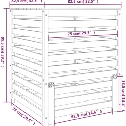 VIDAXL - Composteur blanc 82,5x82,5x99,5 cm bois massif de pin