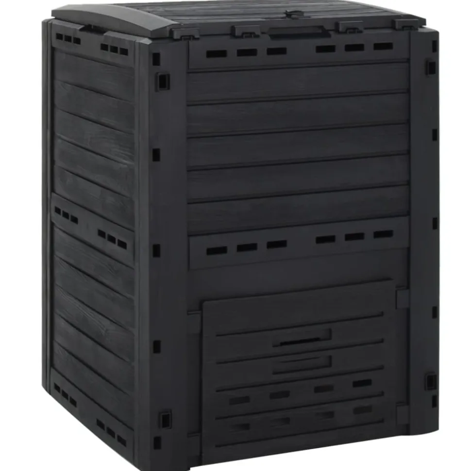 VIDAXL - Composteur de jardin noir 280 l polypropylène