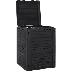 VIDAXL - Composteur de jardin noir 280 l polypropylène