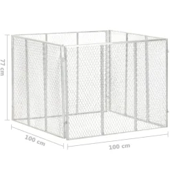 VIDAXL - Composteur de jardin 100x100x77 cm fer galvanisé