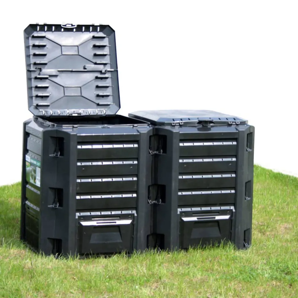 VIDAXL - Composteur de jardin noir 1600 l