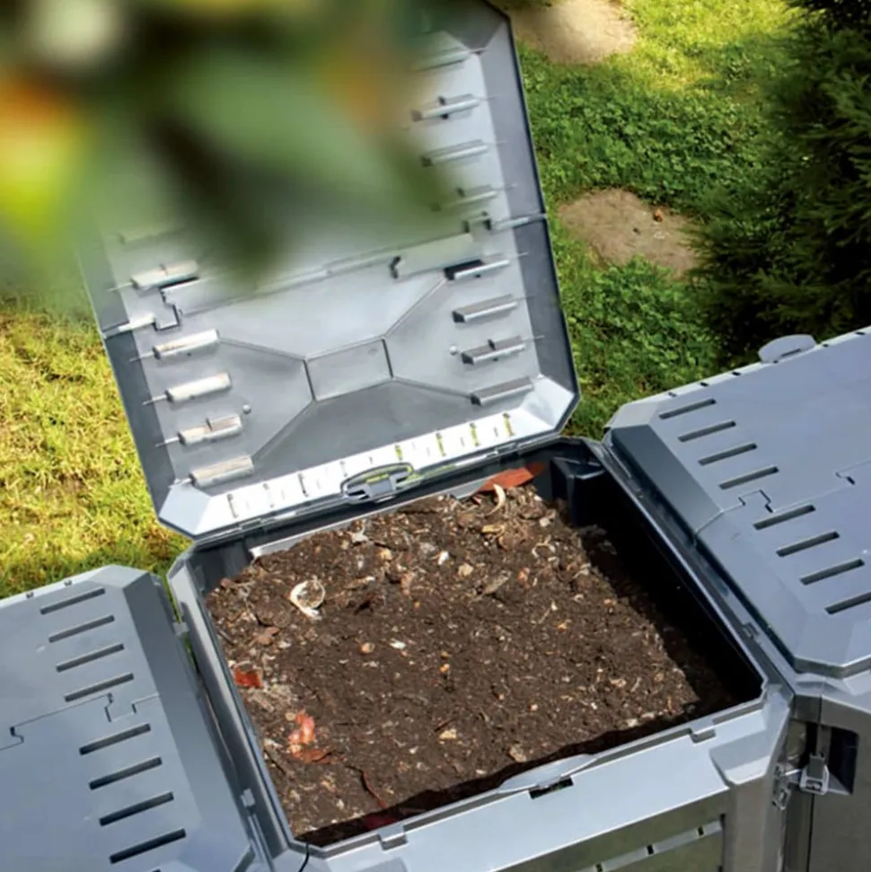 VIDAXL - Composteur de jardin noir 1600 l