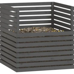 VIDAXL - Composteur gris 100x100x102 cm bois massif de pin