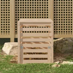 VIDAXL - Composteur 63,5x63,5x77,5 cm bois massif de pin