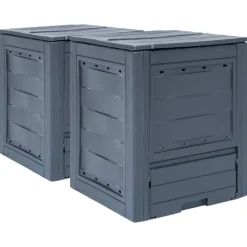 VIDAXL - Composteurs de jardin 2 pcs gris 60x60x73 cm 520 l