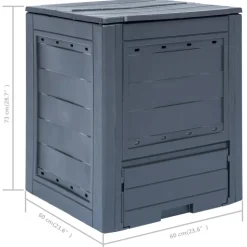 VIDAXL - Composteurs de jardin 2 pcs gris 60x60x73 cm 520 l