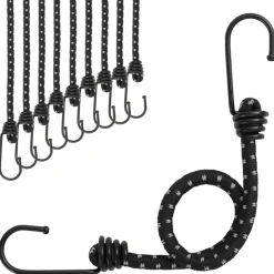 VIDAXL - Cordes élastiques avec bandes réfléchissantes et crochets 10pcs