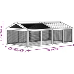 VIDAXL - Enclos animaux moka 200x112,5x74 cm bois massif de pin