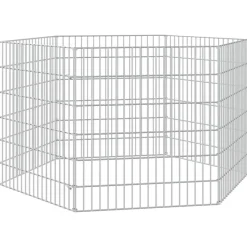 VIDAXL - Enclos pour animaux en liberté 6 panneaux 54x60cm fer galvanisé