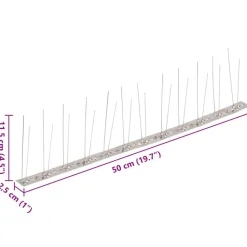 VIDAXL - Ensemble de 20 pointes à 2 rangées contre oiseaux inox 10 m