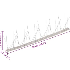 VIDAXL - Ensemble de 40 pointes à 5 rangées contre oiseaux inox 20 m