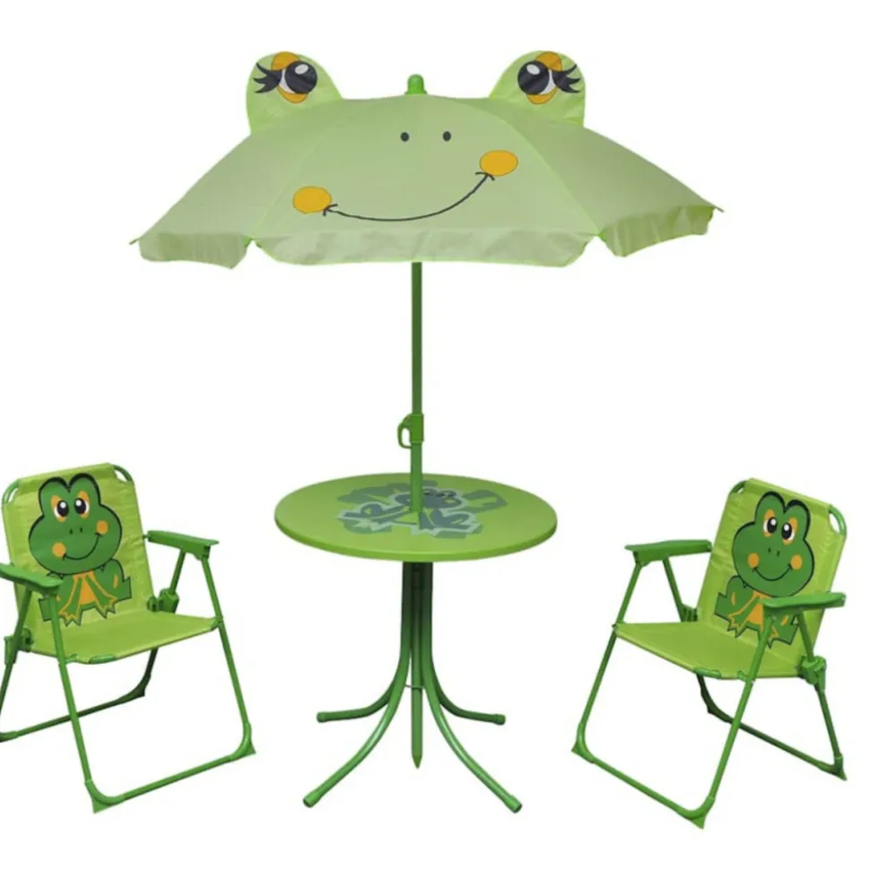 VIDAXL - Ensemble de bistro avec parasol pour enfants 3 pcs vert