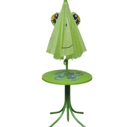 VIDAXL - Ensemble de bistro avec parasol pour enfants 3 pcs vert