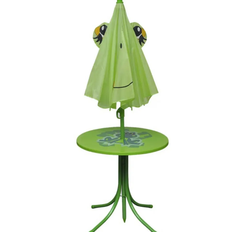 VIDAXL - Ensemble de bistro avec parasol pour enfants 3 pcs vert