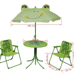 VIDAXL - Ensemble de bistro avec parasol pour enfants 3 pcs vert