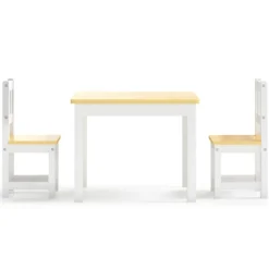 VIDAXL - Ensemble de table et chaises pour enfants 3 pcs blanc et beige