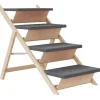 VIDAXL - Escalier pour chiens gris 105x47 cm bois de sapin solide