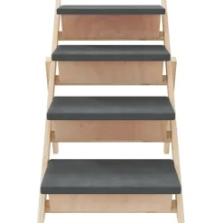 VIDAXL - Escalier pour chiens gris 105x47 cm bois de sapin solide