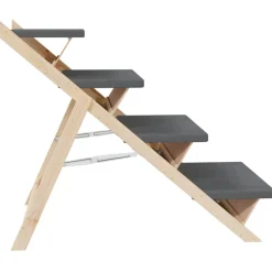 VIDAXL - Escalier pour chiens gris 105x47 cm bois de sapin solide