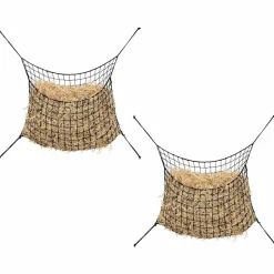 VIDAXL - Filets à foin 2 pcs rond noir 75x50 cm pp