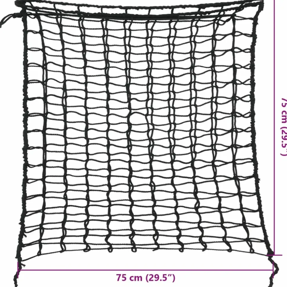 VIDAXL - Filets à foin 2 pcs rond noir 75x75 cm pp