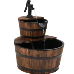 VIDAXL - Fontaine à eau avec pompe 44,5x44,5x58 cm bois de sapin massif