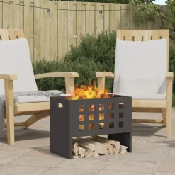 VIDAXL - Foyer rectangulaire noir 50x30x40 cm acier