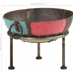 VIDAXL - Foyer rustique coloré ø 40 cm fer