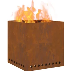 VIDAXL - Foyer sans fumée carré 48x48x50 cm en acier résistant aux intempéries