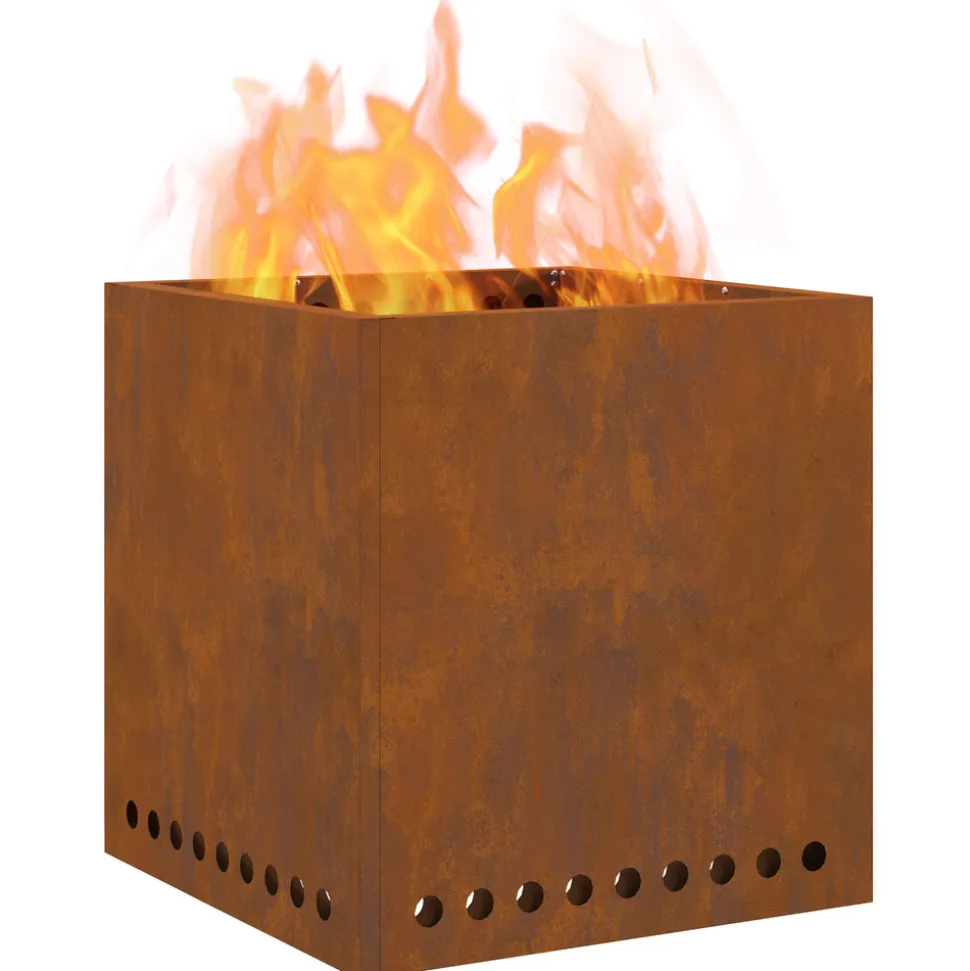 VIDAXL - Foyer sans fumée carré 48x48x50 cm en acier résistant aux intempéries