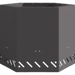 VIDAXL - Foyer sans fumée hexagonal noir 58x58x51 cm en acier