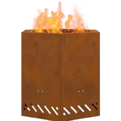VIDAXL - Foyer sans fumée hexagonal 48x48x51 cm acier résistant aux intempéries