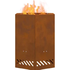 VIDAXL - Foyer sans fumée hexagonal 38x38x51 cm en acier résistant aux intempéries