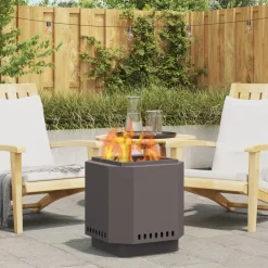 VIDAXL - Foyer sans fumée noir 48x48x51 cm en acier