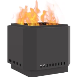 VIDAXL - Foyer sans fumée noir 58x58x51 cm acier