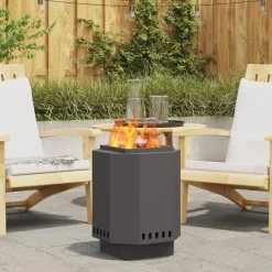 VIDAXL - Foyer sans fumée noir 38x38x51 cm en acier