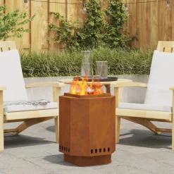 VIDAXL - Foyer sans fumée 38x38x51 cm en acier résistant aux intempéries