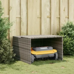 VIDAXL - Garage pour robot tondeuse gris 86x90x52/57 cm résine tressée