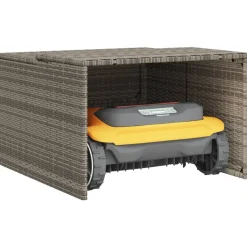 VIDAXL - Garage pour robot tondeuse gris 86x90x52/57 cm résine tressée